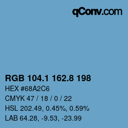 Código de color: RGB 104.1 162.8 198 | qconv.com
