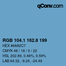Color code: RGB 104.1 162.8 199 | qconv.com