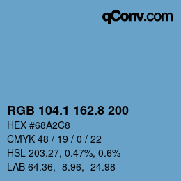 カラーコード: RGB 104.1 162.8 200 | qconv.com