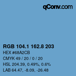 カラーコード: RGB 104.1 162.8 203 | qconv.com