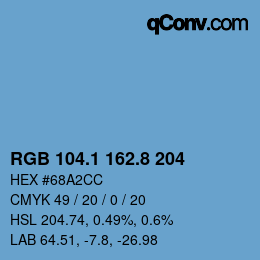 Farbcode: RGB 104.1 162.8 204 | qconv.com