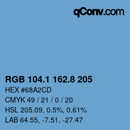 カラーコード: RGB 104.1 162.8 205 | qconv.com