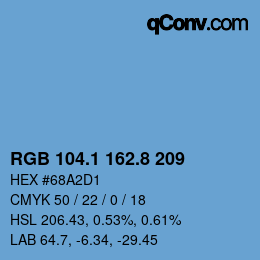 カラーコード: RGB 104.1 162.8 209 | qconv.com