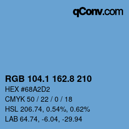 Farbcode: RGB 104.1 162.8 210 | qconv.com