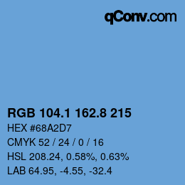 Color code: RGB 104.1 162.8 215 | qconv.com