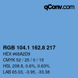 Color code: RGB 104.1 162.8 217 | qconv.com