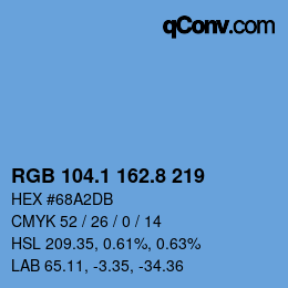 Farbcode: RGB 104.1 162.8 219 | qconv.com