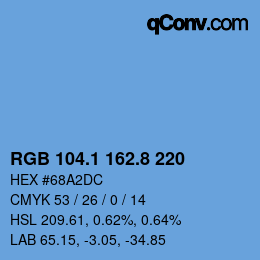 Color code: RGB 104.1 162.8 220 | qconv.com