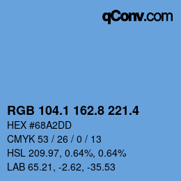 カラーコード: RGB 104.1 162.8 221.4 | qconv.com