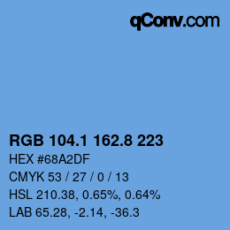 カラーコード: RGB 104.1 162.8 223 | qconv.com