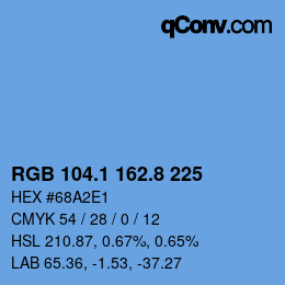 カラーコード: RGB 104.1 162.8 225 | qconv.com