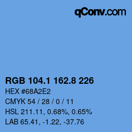 Color code: RGB 104.1 162.8 226 | qconv.com