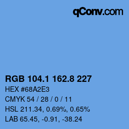 カラーコード: RGB 104.1 162.8 227 | qconv.com