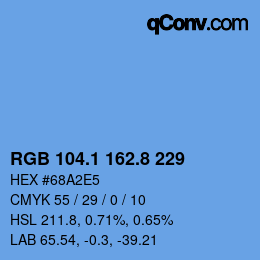 Color code: RGB 104.1 162.8 229 | qconv.com