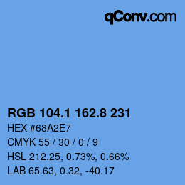 Color code: RGB 104.1 162.8 231 | qconv.com