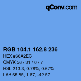 Color code: RGB 104.1 162.8 236 | qconv.com