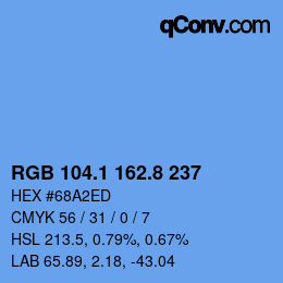 Color code: RGB 104.1 162.8 237 | qconv.com