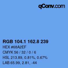 カラーコード: RGB 104.1 162.8 239 | qconv.com
