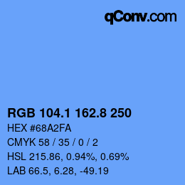 Color code: RGB 104.1 162.8 250 | qconv.com