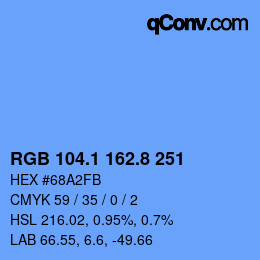 Código de color: RGB 104.1 162.8 251 | qconv.com