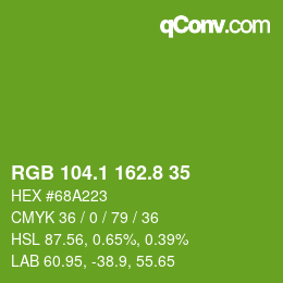 カラーコード: RGB 104.1 162.8 35 | qconv.com