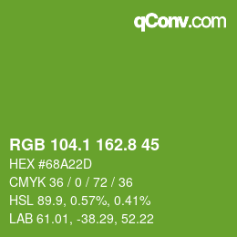 カラーコード: RGB 104.1 162.8 45 | qconv.com