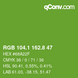 カラーコード: RGB 104.1 162.8 47 | qconv.com