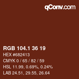 カラーコード: RGB 104.1 36 19 | qconv.com