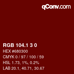 カラーコード: RGB 104.1 3 0 | qconv.com
