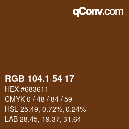 Color code: RGB 104.1 54 17 | qconv.com