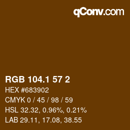 カラーコード: RGB 104.1 57 2 | qconv.com