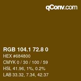 Farbcode: RGB 104.1 72.8 0 | qconv.com