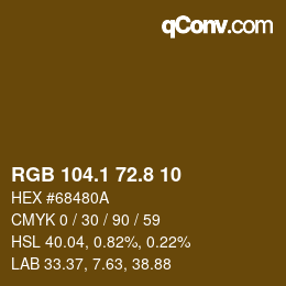 Color code: RGB 104.1 72.8 10 | qconv.com