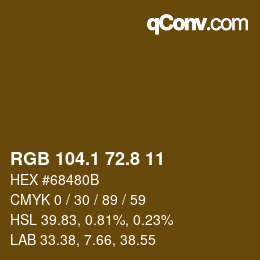 カラーコード: RGB 104.1 72.8 11 | qconv.com