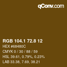 Color code: RGB 104.1 72.8 12 | qconv.com