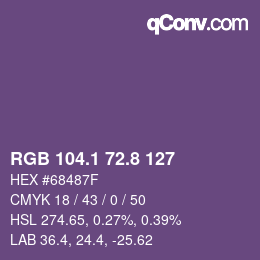 Color code: RGB 104.1 72.8 127 | qconv.com