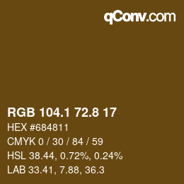 Color code: RGB 104.1 72.8 17 | qconv.com