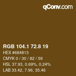 Color code: RGB 104.1 72.8 19 | qconv.com