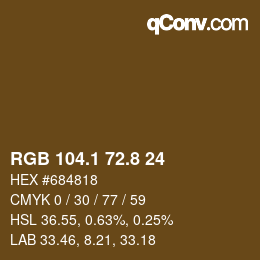 Color code: RGB 104.1 72.8 24 | qconv.com