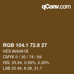 Color code: RGB 104.1 72.8 27 | qconv.com