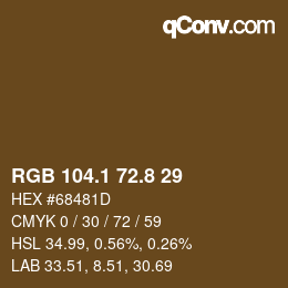 Farbcode: RGB 104.1 72.8 29 | qconv.com