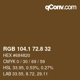 Color code: RGB 104.1 72.8 32 | qconv.com