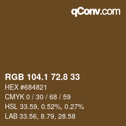 Código de color: RGB 104.1 72.8 33 | qconv.com