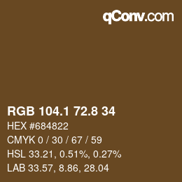Farbcode: RGB 104.1 72.8 34 | qconv.com