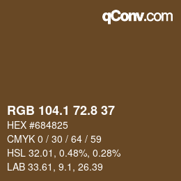 Color code: RGB 104.1 72.8 37 | qconv.com