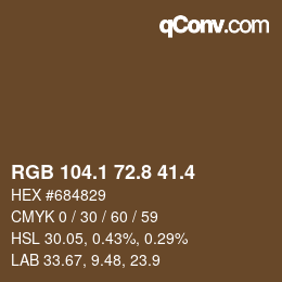 カラーコード: RGB 104.1 72.8 41.4 | qconv.com