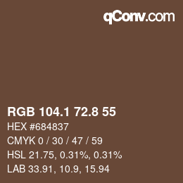 Color code: RGB 104.1 72.8 55 | qconv.com