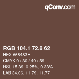 Código de color: RGB 104.1 72.8 62 | qconv.com