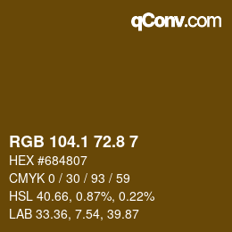 Color code: RGB 104.1 72.8 7 | qconv.com