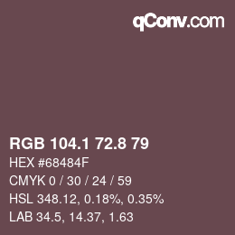 Farbcode: RGB 104.1 72.8 79 | qconv.com